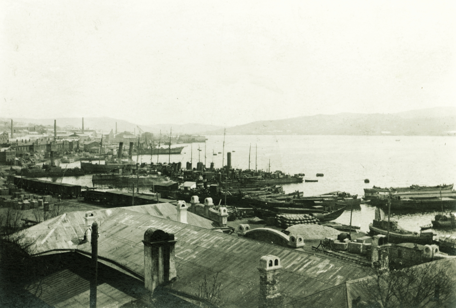 Russia, Vladivostok, Aranyszarv-öböl, kikötő., 1916, Lőw Miklós, ship, warship, port, steamboat, Fortepan #85721
