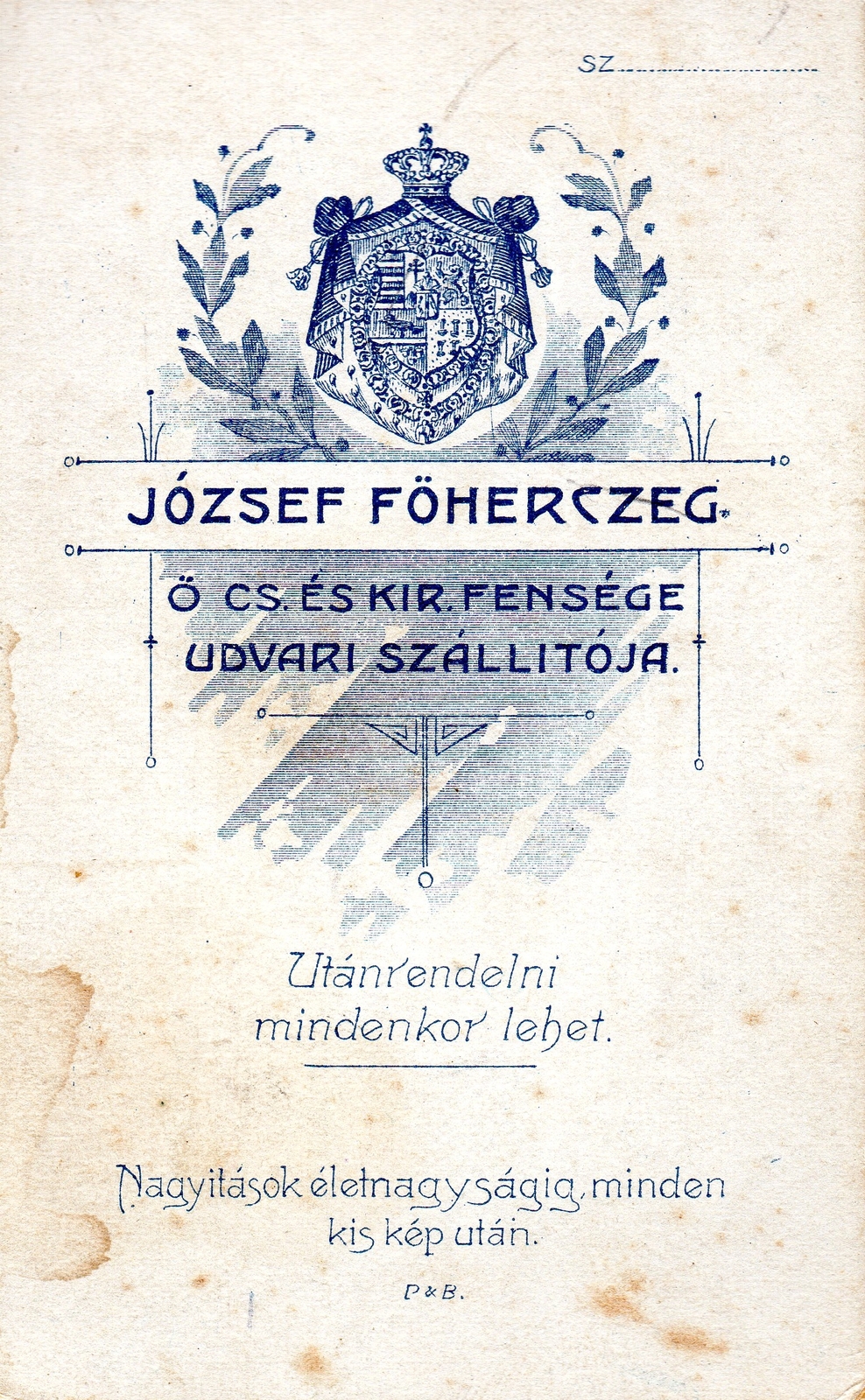 1910, Kőhegyi Zoltán, studio, photographer, verso, Fortepan #85780