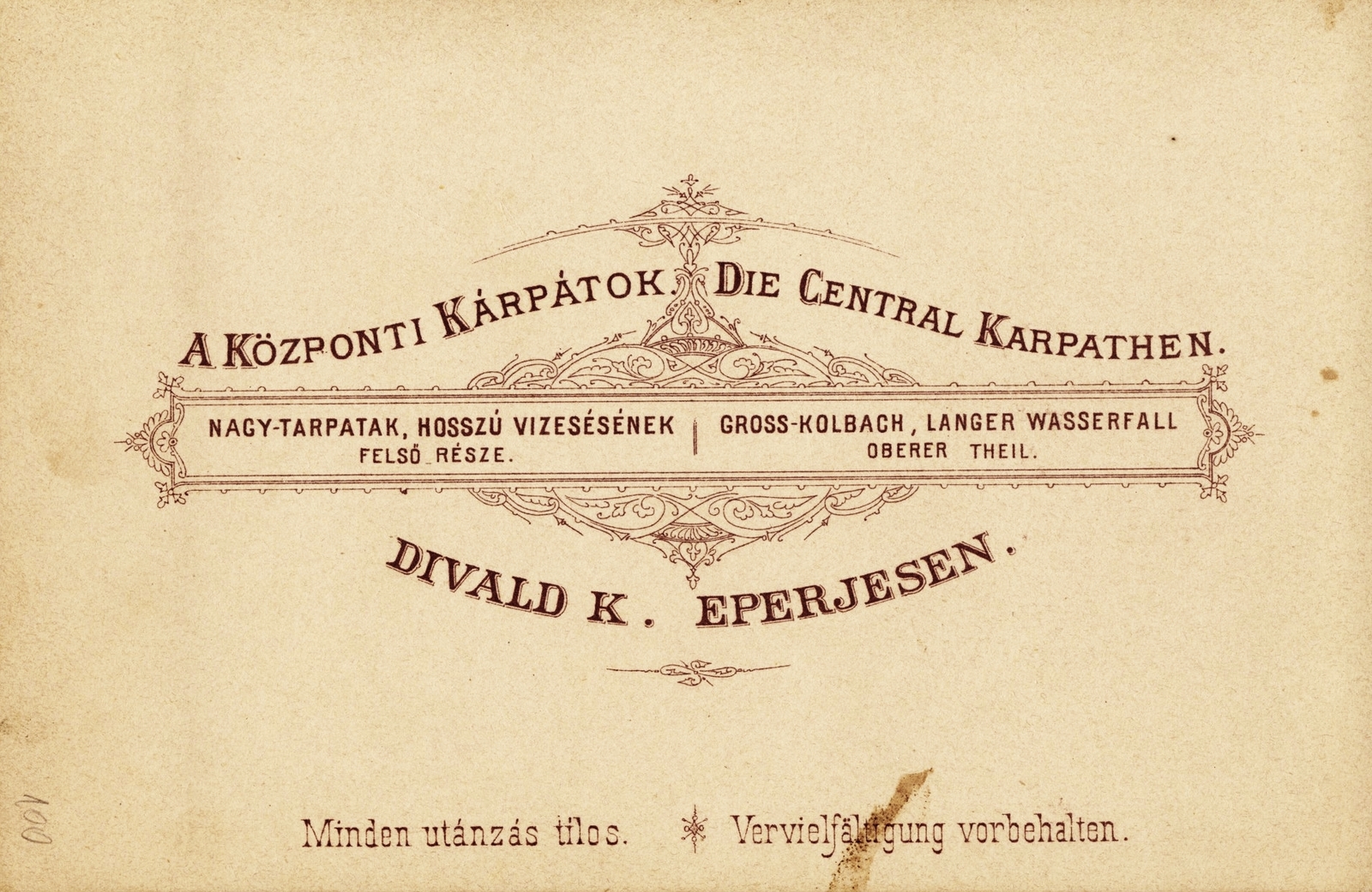 Szlovákia, Eperjes, Divald Károly fényképész., 1908, Schermann Ákos, műterem, fényképész, hátlap, Fortepan #85807