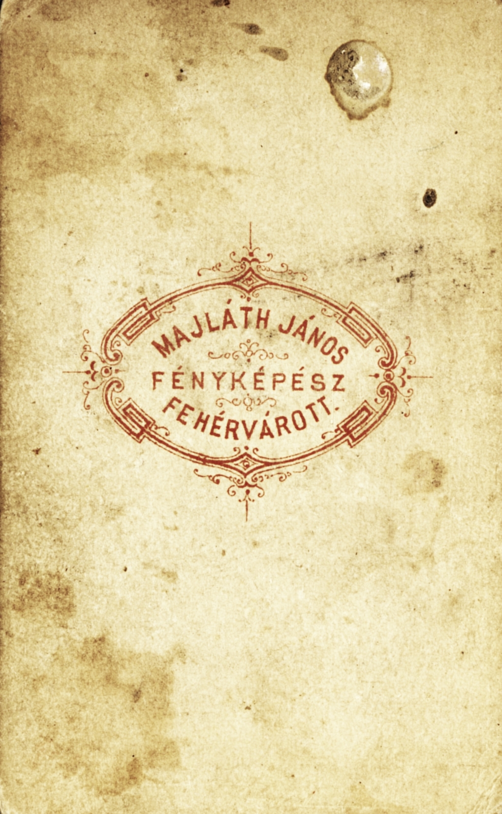 Hungary, Székesfehérvár, Majláth János fényképész., 1900, Schermann Ákos, studio, photographer, verso, Fortepan #85827