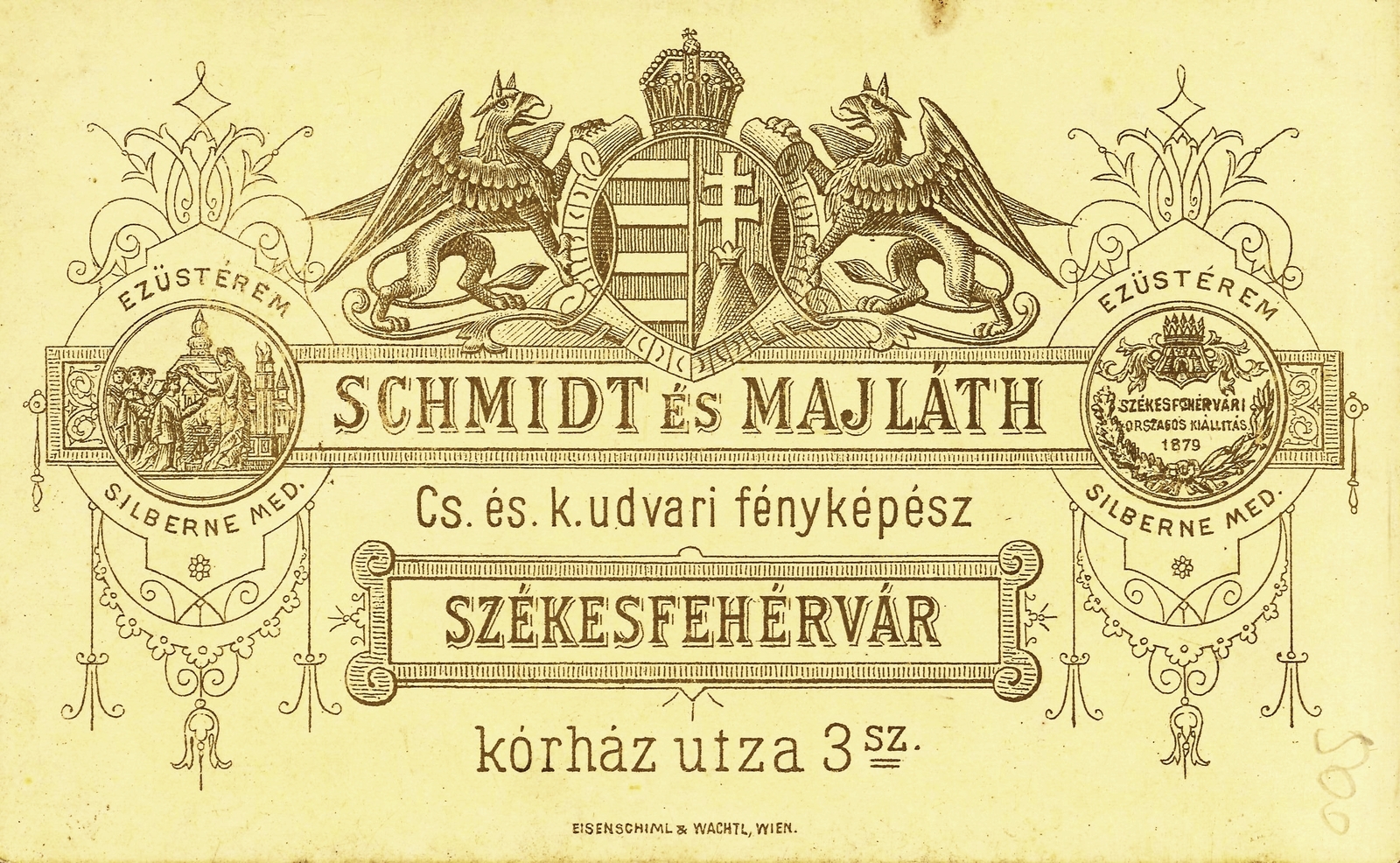Hungary, Székesfehérvár, Kórház utca 3., Schmidt és Majláth fényképészek., 1900, Székesfehérvár Városi Képtár, studio, photographer, verso, Fortepan #85870