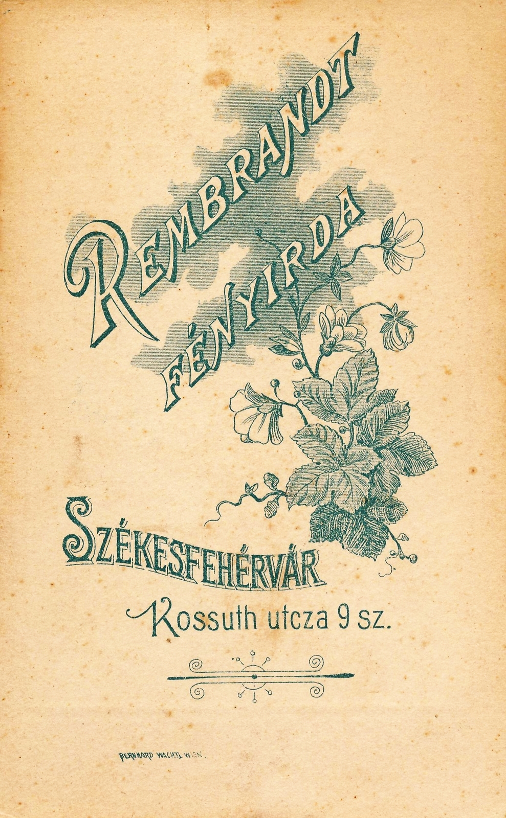 Hungary, Székesfehérvár, Kossuth utca 9., Rembrandt fényírda., 1906, Székesfehérvár Városi Képtár, studio, photographer, verso, Fortepan #85891