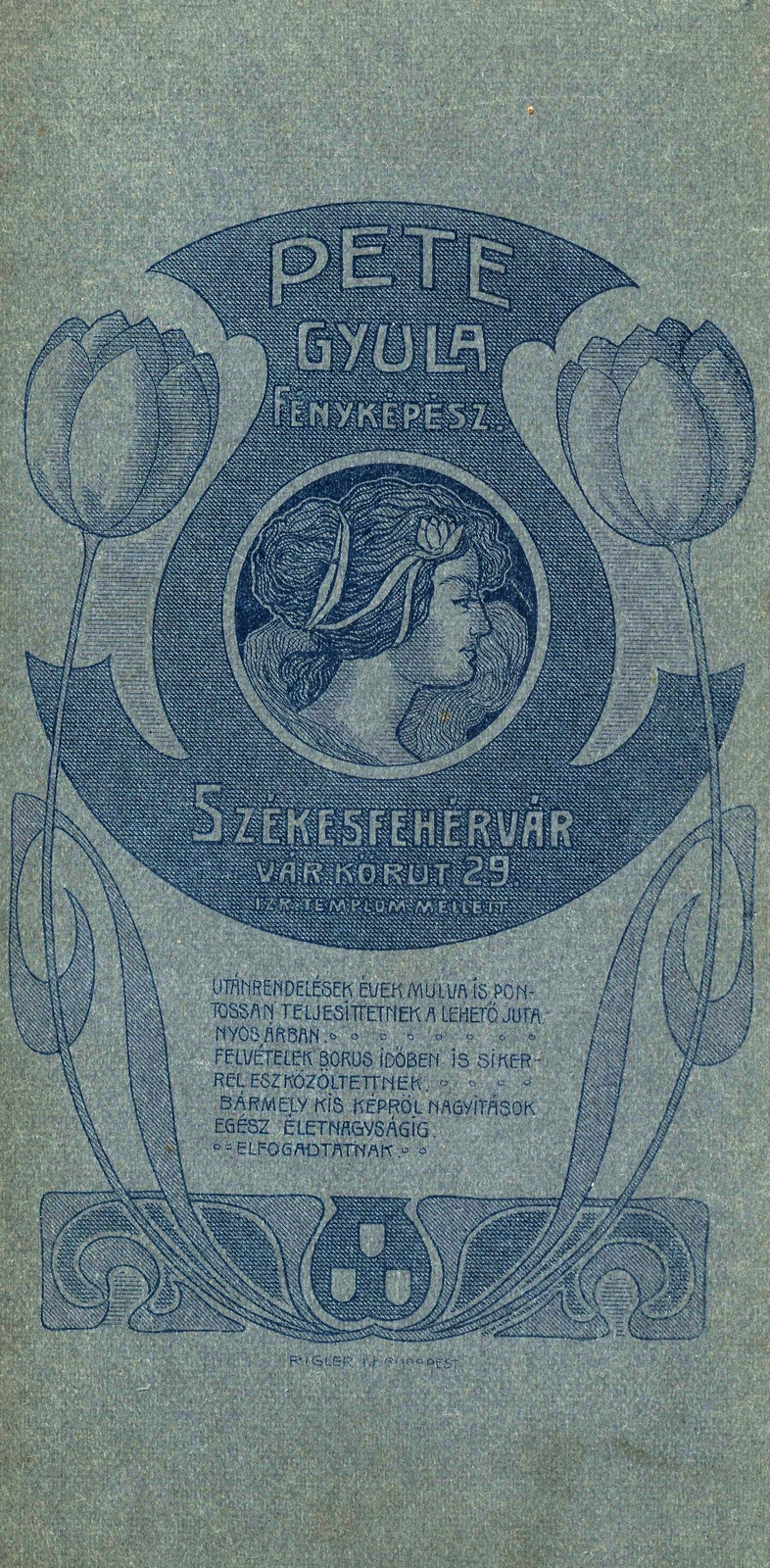 Hungary, Székesfehérvár, Várkörút 29., Pete Gyula fényképész., 1912, Székesfehérvár Városi Képtár, studio, photographer, verso, Fortepan #85905