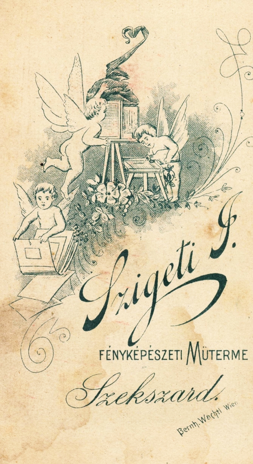 Magyarország, Szekszárd, Szigeti J. fényképészeti műterme., 1900, Székesfehérvár Városi Képtár, műterem, fényképész, hátlap, Fortepan #85924