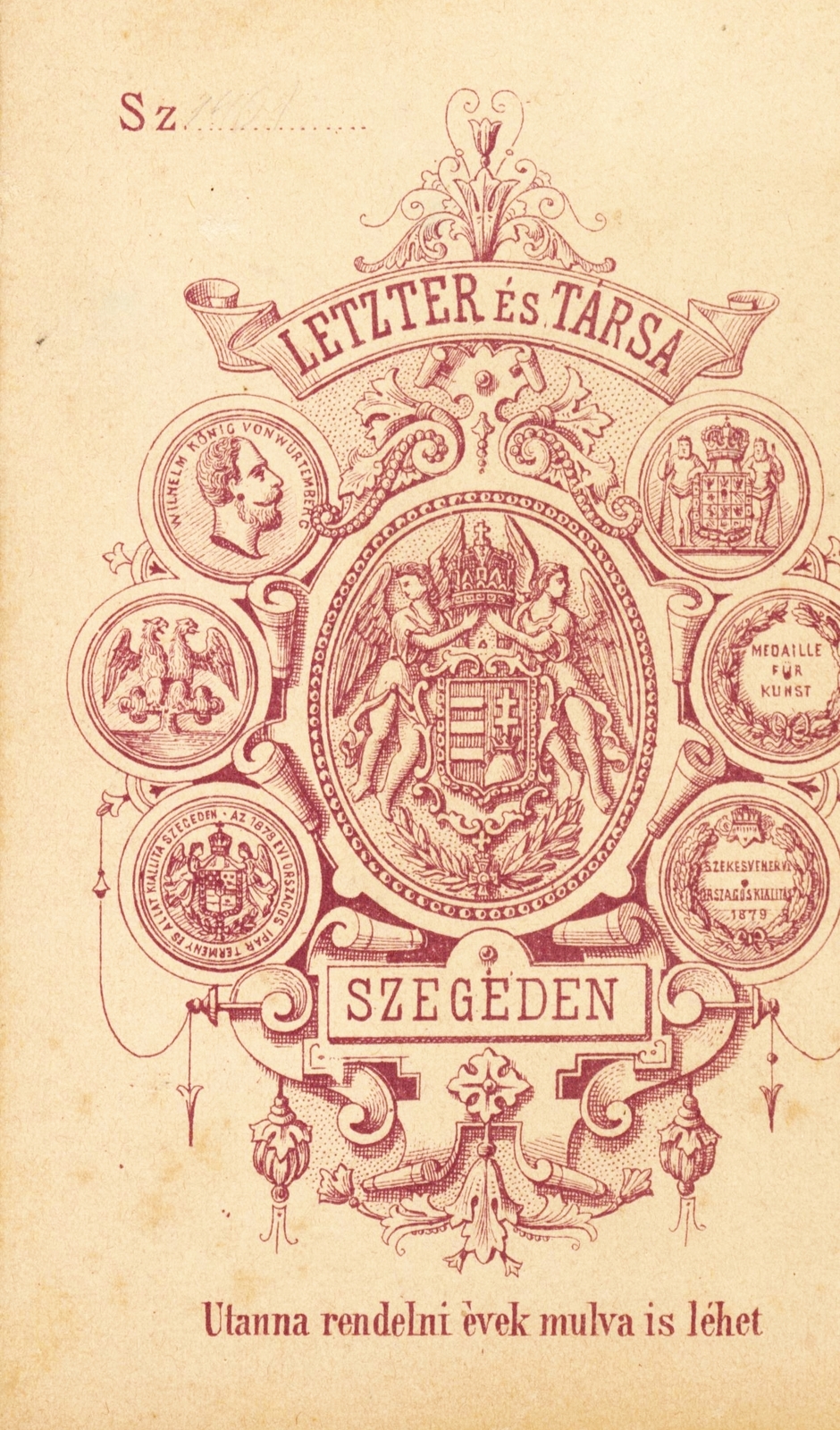 Hungary, Szeged, Letzter és Társa fényképészek., 1900, Székesfehérvár Városi Képtár, studio, photographer, verso, Fortepan #85925