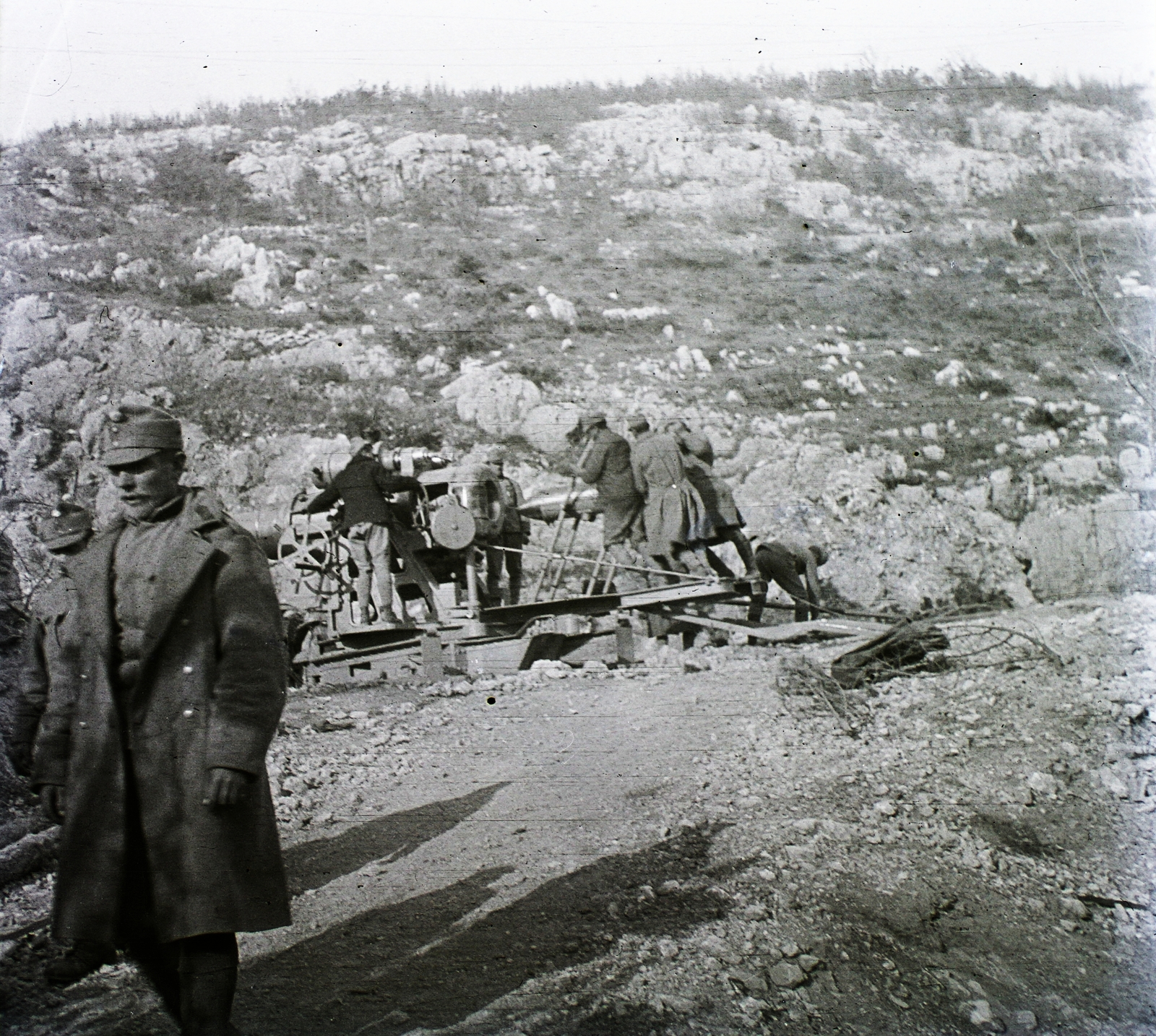 Olaszország,Szlovénia, Karszt-fennsík, olasz front., 1916, Schmidt Albin, első világháború, tüzérség, olasz front, Fortepan #86119