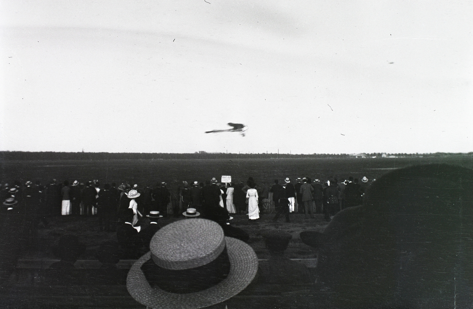 1914, Schmidt Albin, flying, airplane, straw hat, airport, Fortepan #86156