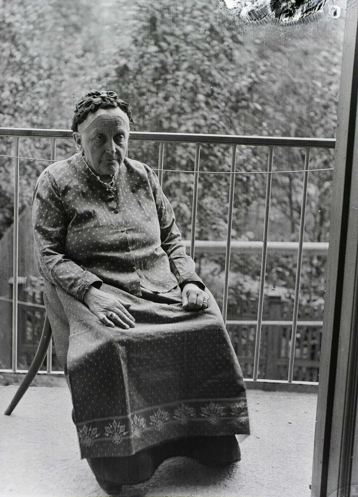 1938, Schmidt Albin, portrait, balcony, old person, Fortepan #86231