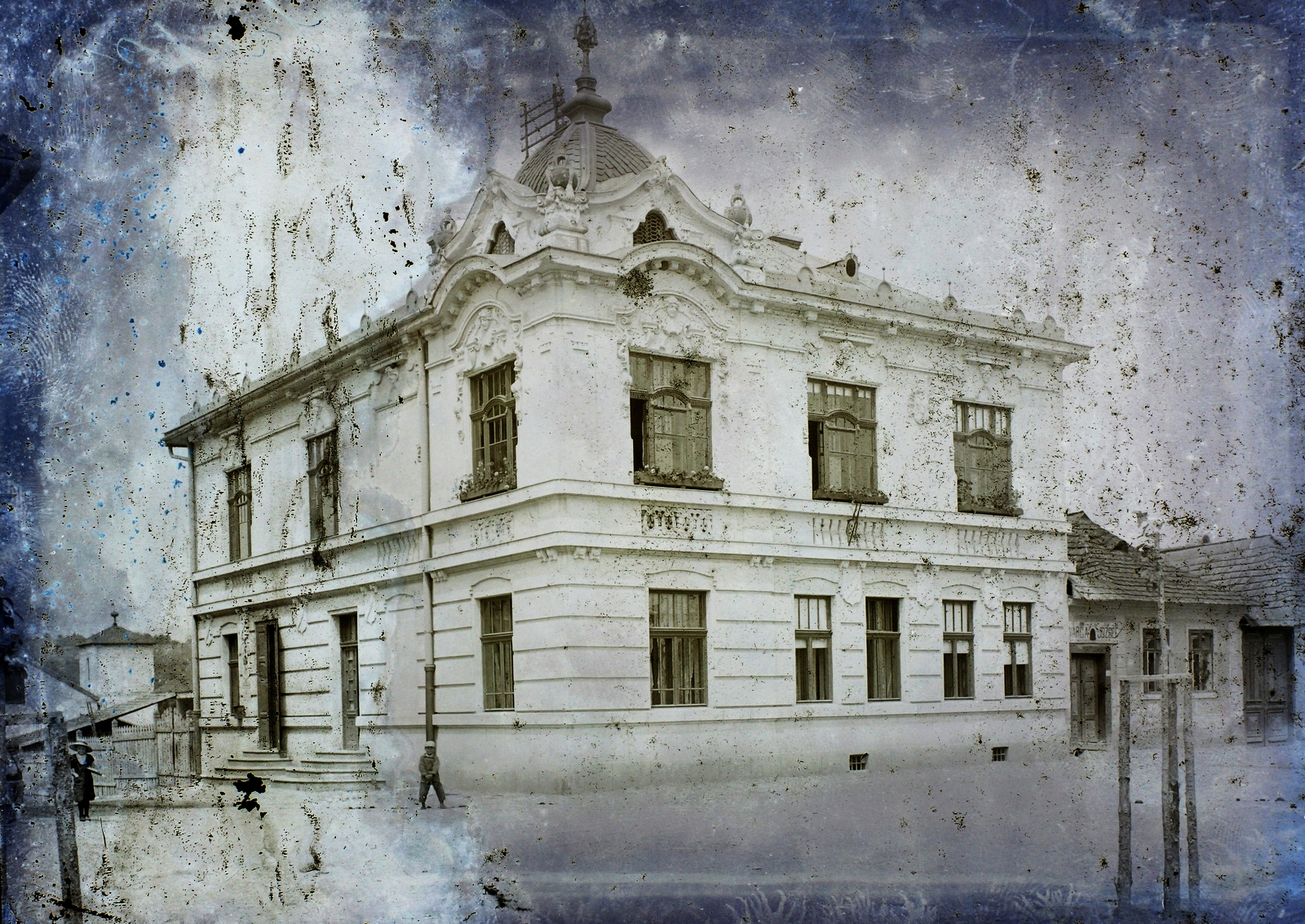 Slovakia, Moldava nad Bodvou, Fő utca, Városháza., 1906, Magyar Földrajzi Múzeum / Erdélyi Mór cége, public building, damaged photo, Fortepan #86503
