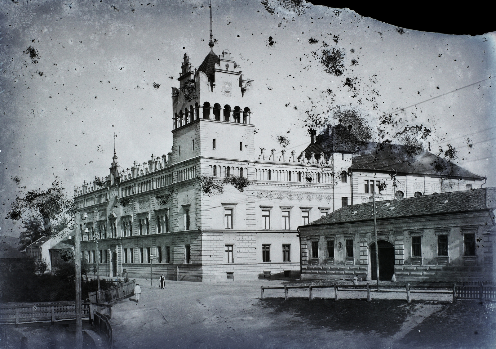 Romania,Transylvania, Aiud, Alsó-Fehér vármegye Székháza (Vármegyeháza)., 1914, Magyar Földrajzi Múzeum / Erdélyi Mór cége, bridge, public building, Fortepan #86597