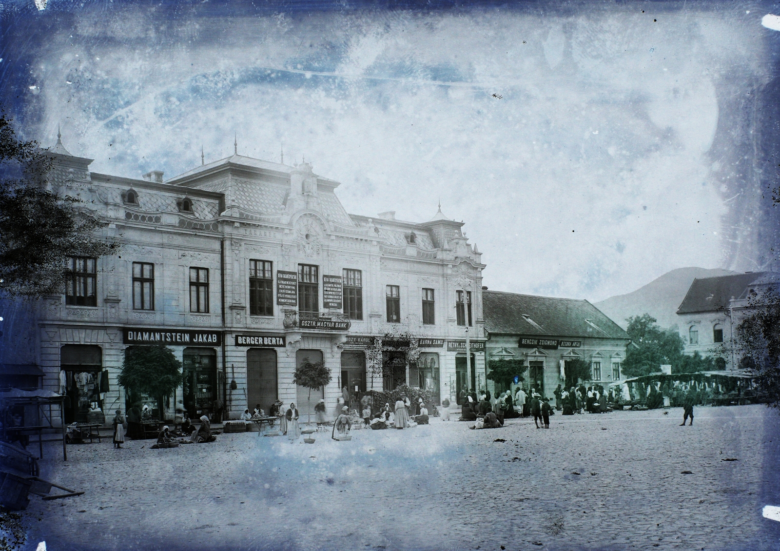Románia,Erdély, Déva, Fő tér., 1908, Magyar Földrajzi Múzeum / Erdélyi Mór cége, piac, utcakép, Fortepan #86602
