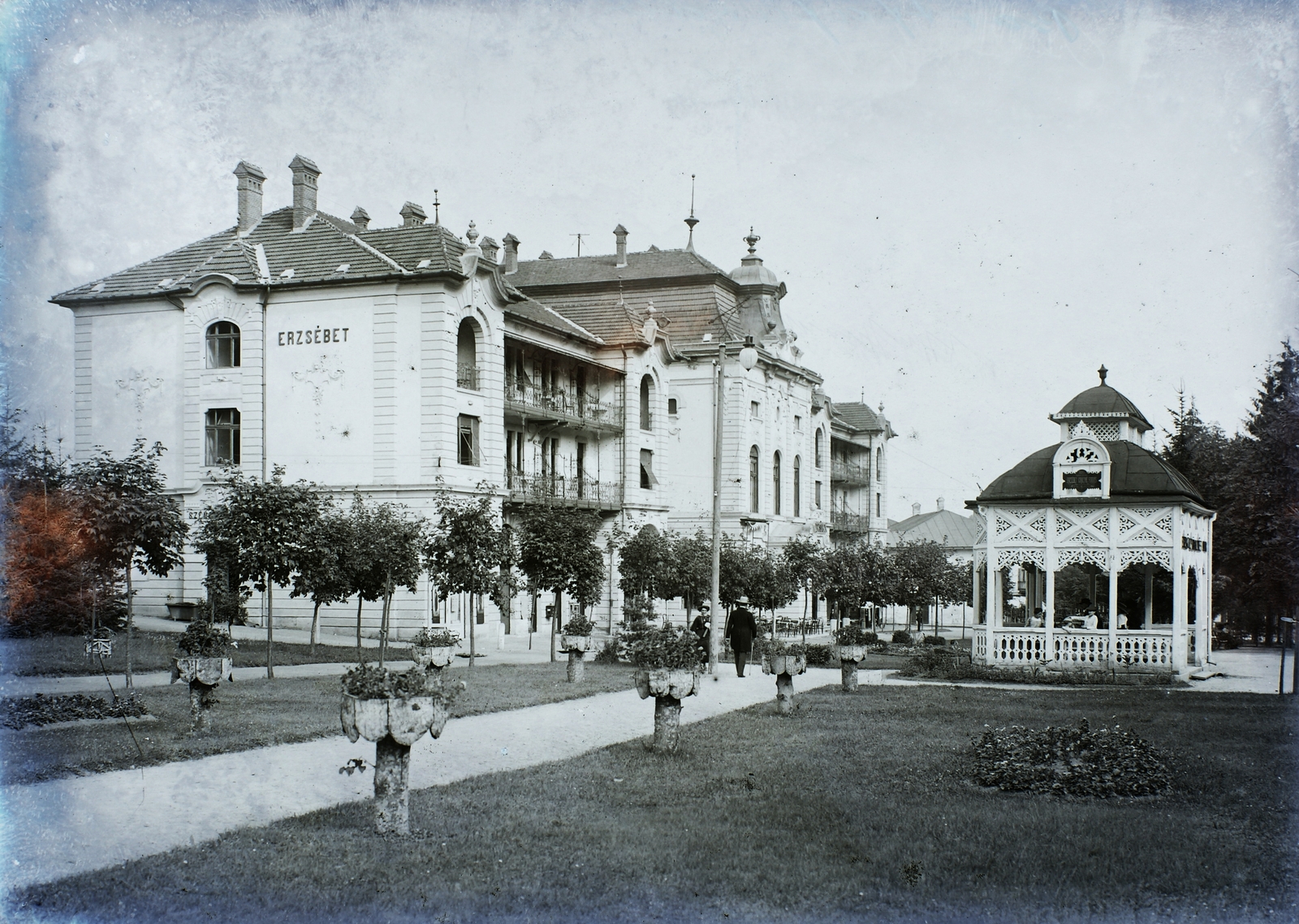 Slovakia, Bardejovské Kúpele, Erzsébet gyógyszálló (később Astoria gyógyszálló)., 1912, Magyar Földrajzi Múzeum / Erdélyi Mór cége, health resort, Fortepan #86618