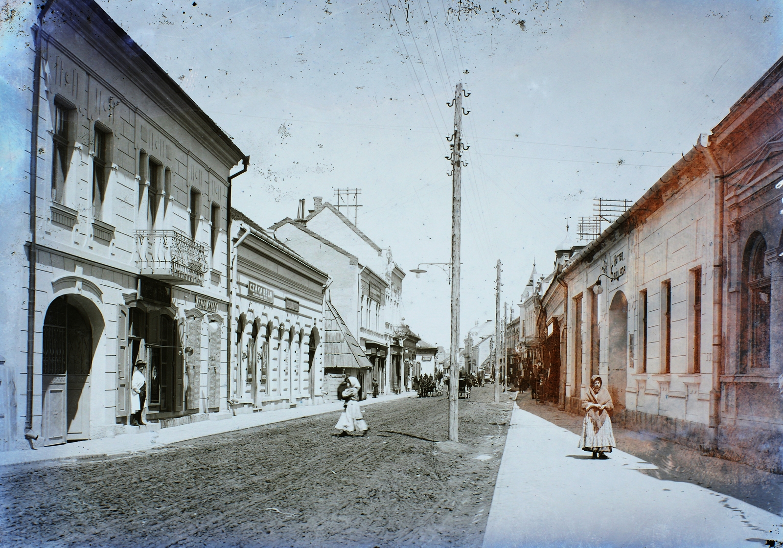 Romania,Transylvania, Miercurea Ciuc, Petőfi Sándor utca, balra a Gál Sándor utca torkolata., 1914, Magyar Földrajzi Múzeum / Erdélyi Mór cége, Fortepan #86633