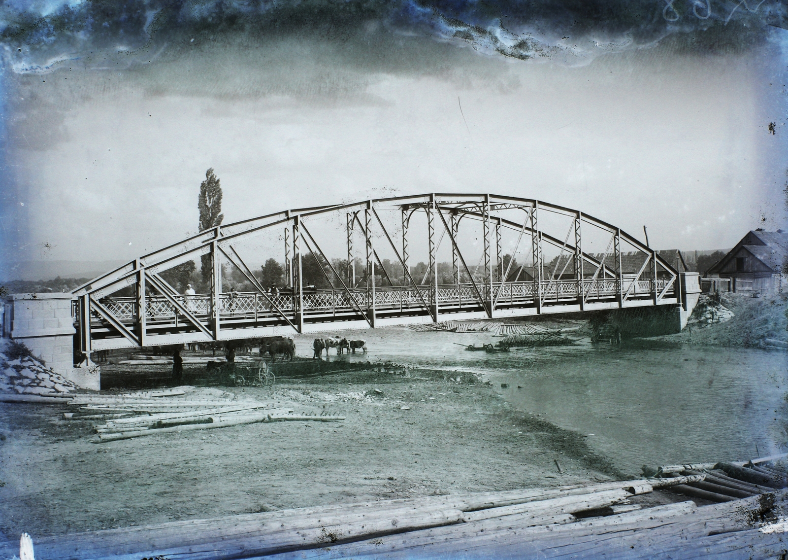 Románia,Erdély, Szászrégen, híd a Maros folyón., 1908, Magyar Földrajzi Múzeum / Erdélyi Mór cége, híd, Fortepan #86681