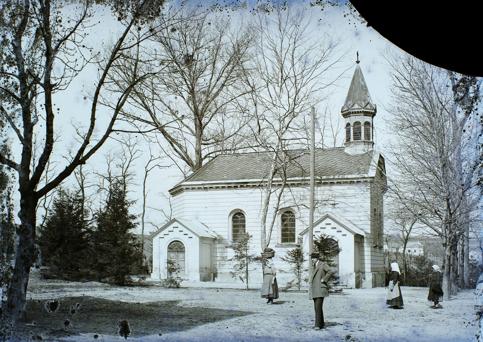 Magyarország, Hévíz, a Gyógyfürdő parkja (később Dr. Schulhof Vilmos sétány), kápolna., 1911, Magyar Földrajzi Múzeum / Erdélyi Mór cége, kápolna, Fortepan #86690