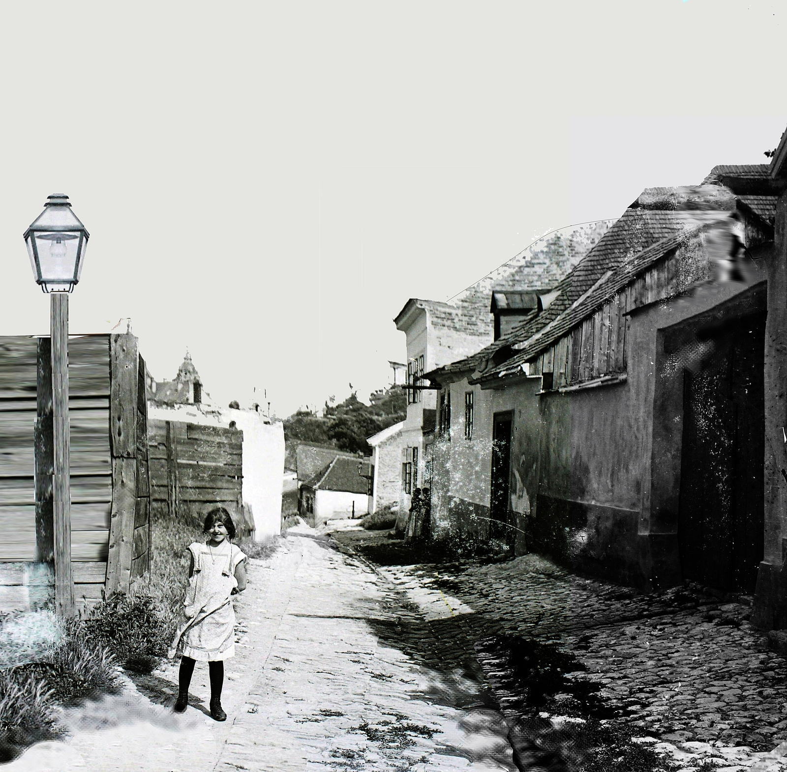 Hungary, Tabán, Budapest I., Horgony utca., 1910, Magyar Földrajzi Múzeum / Erdélyi Mór cége, girl, kid, Budapest, Fortepan #86738