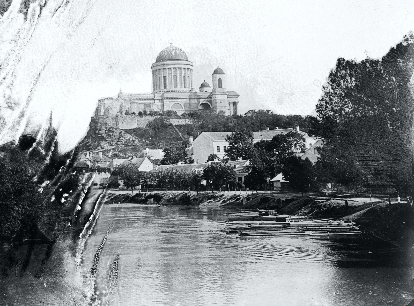 Hungary, Esztergom, Bazilika a Kis-Duna felől nézve., 1908, Magyar Földrajzi Múzeum / Erdélyi Mór cége, basilica, Fortepan #86764