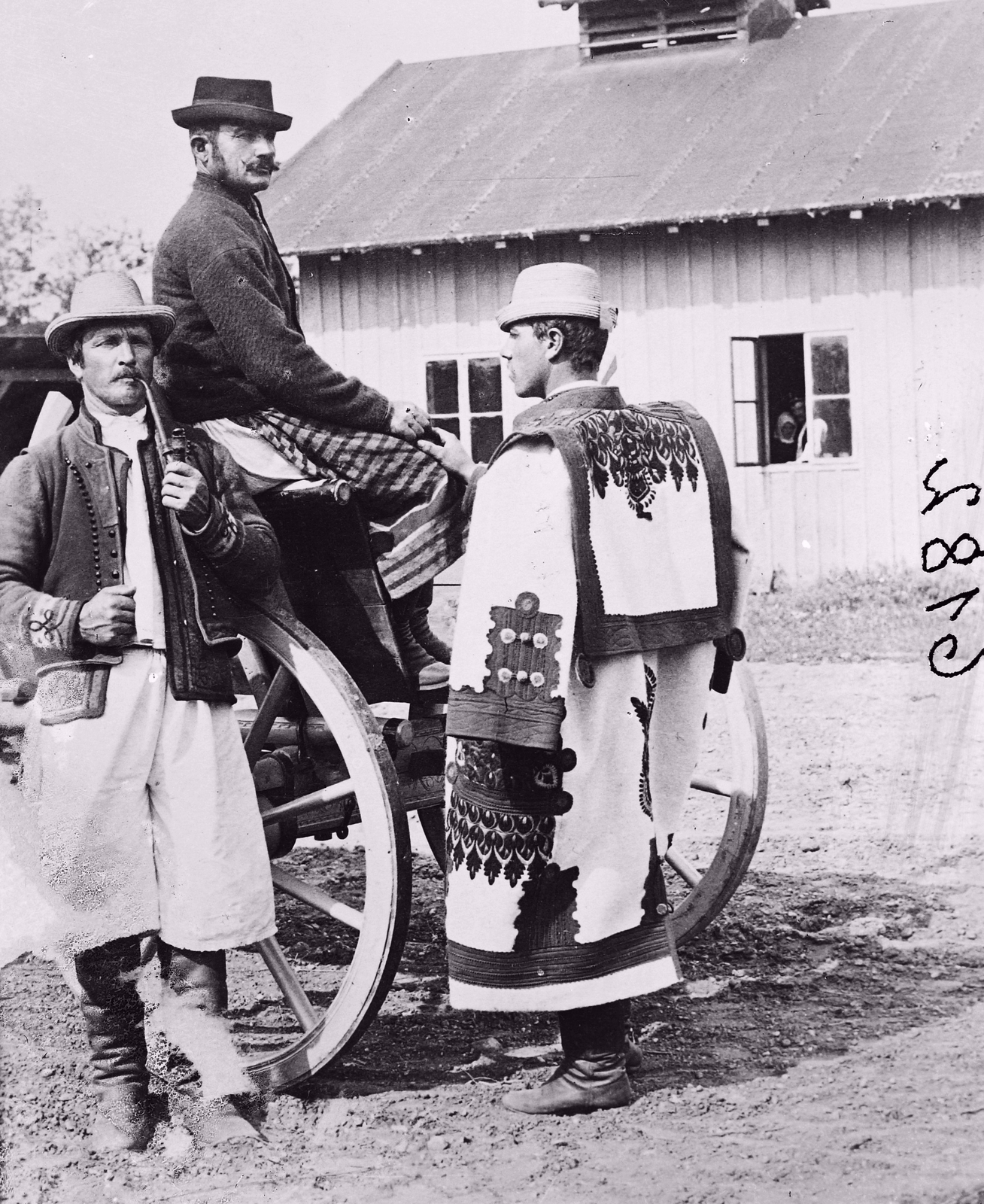 1908, Magyar Földrajzi Múzeum / Erdélyi Mór cége, hat, pipe, folk costume, archaic mantle, pants, Fortepan #86802