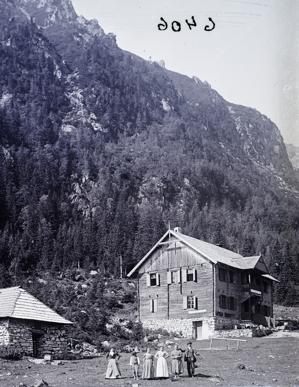 Szlovákia,Magas-Tátra, Nagy-Tarpataki-völgy, Zerge szálló., 1907, Magyar Földrajzi Múzeum / Erdélyi Mór cége, erdő, Tátra hegység, Fortepan #86831