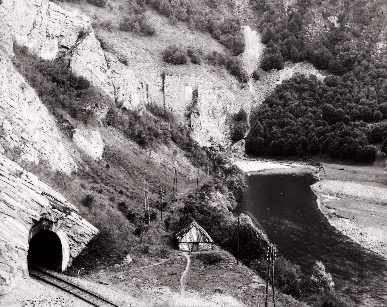 1907, Magyar Földrajzi Múzeum / Erdélyi Mór cége, railway, tunnel, Fortepan #86867