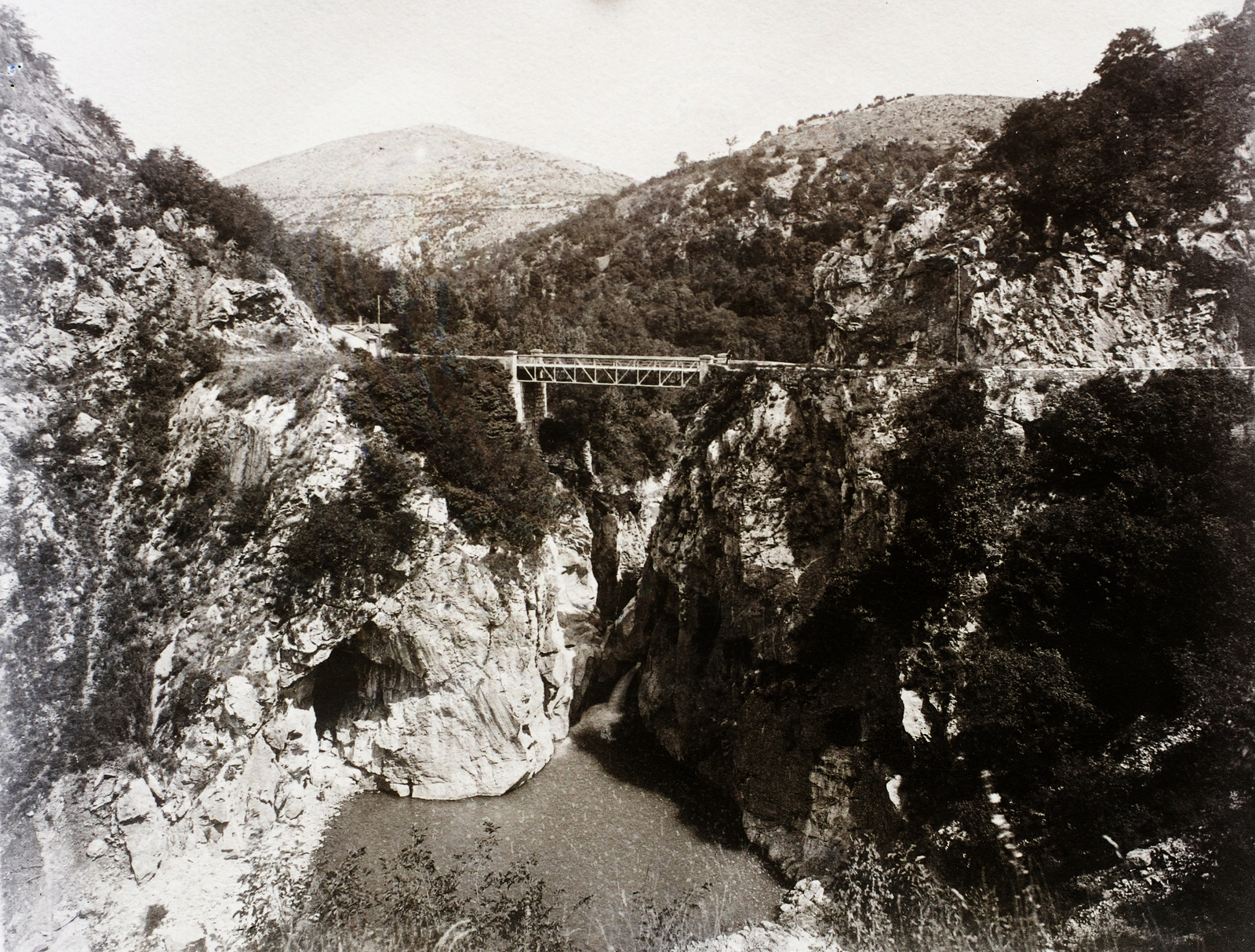 Croatia, Rijeka, Orehovica (később a város része), híd a Recsina folyó völgye felett., 1908, Magyar Földrajzi Múzeum / Erdélyi Mór cége, bridge, Fortepan #86919
