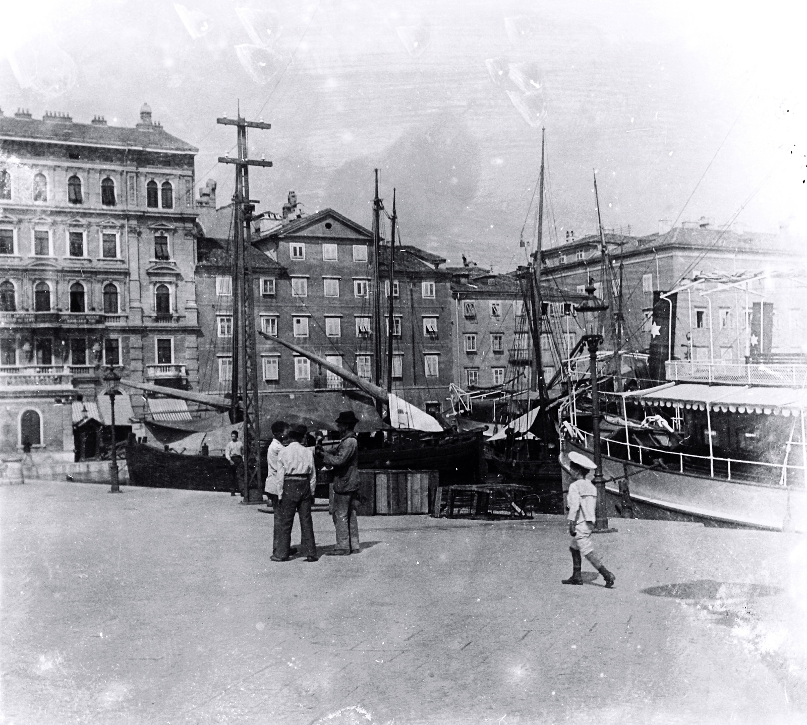 Horvátország,Adria, Fiume, kikötő., 1908, Magyar Földrajzi Múzeum / Erdélyi Mór cége, kikötő, Fortepan #86943