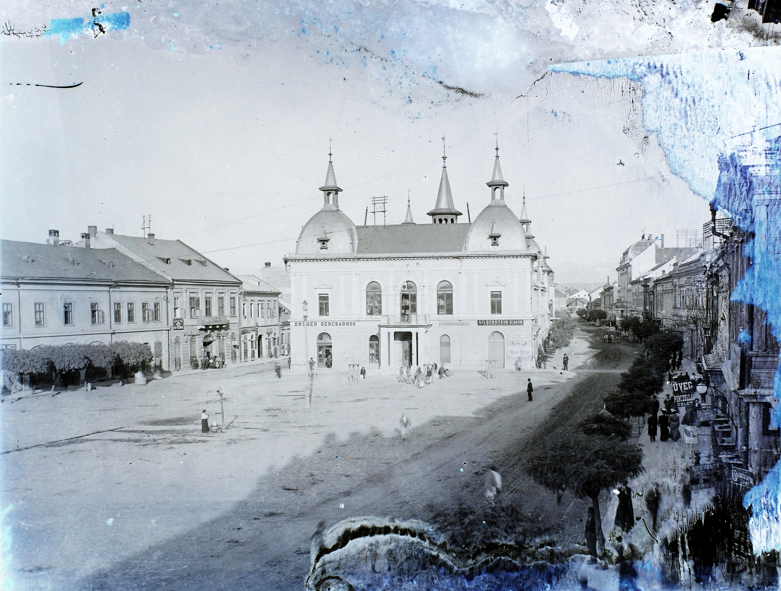 Romania,Transylvania, Sighetu Marmației, Fő tér (később Piata Libertătii), szemben a Vigadó., 1907, Magyar Földrajzi Múzeum / Erdélyi Mór cége, Dreher-brand, Fortepan #86992