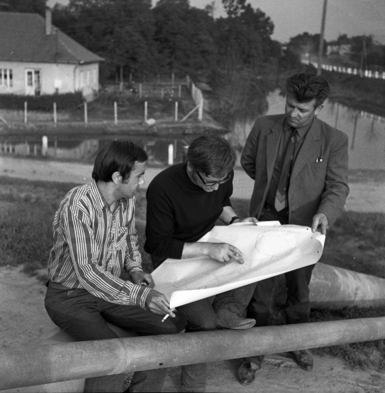 Magyarország, Szamosköz a Szamoson 1970 májusában levonult árvíz idején., 1970, Urbán Tamás, műszaki rajz, Fortepan #87181