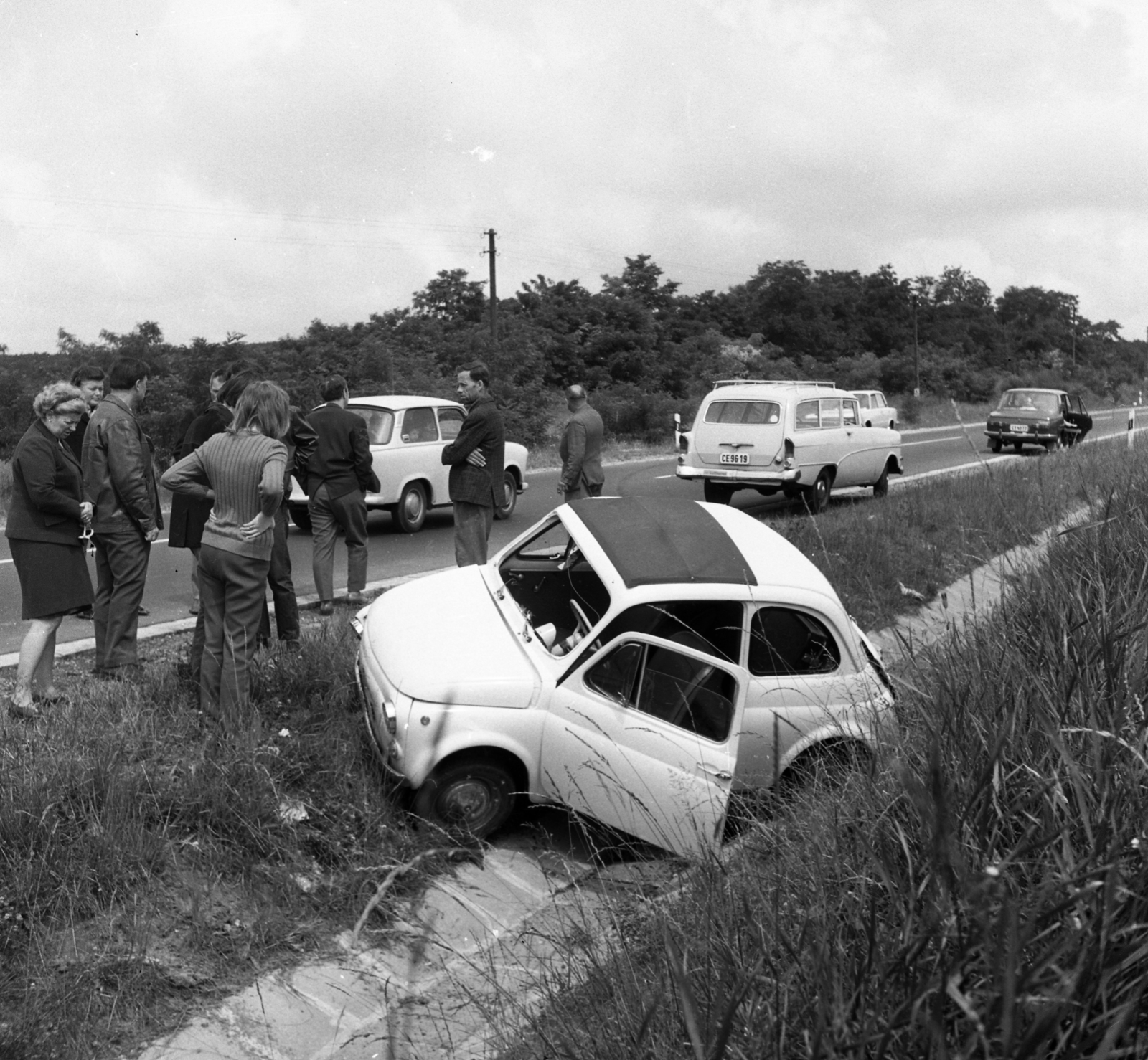 1971, Urbán Tamás, Opel-brand, accident, Wartburg-brand, automobile, akimbo, Fortepan #87360