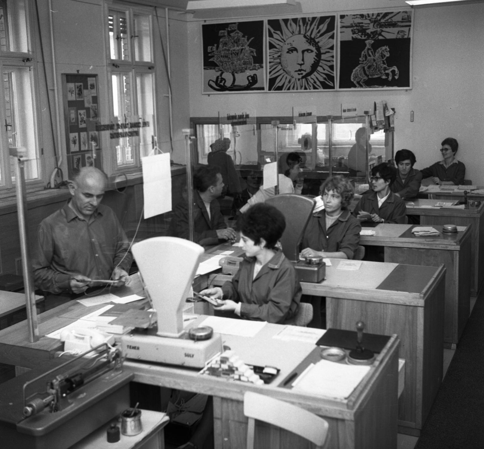 Hungary, Szigetszentmiklós, 1-es posta., 1971, Urbán Tamás, post office, Fortepan #87381