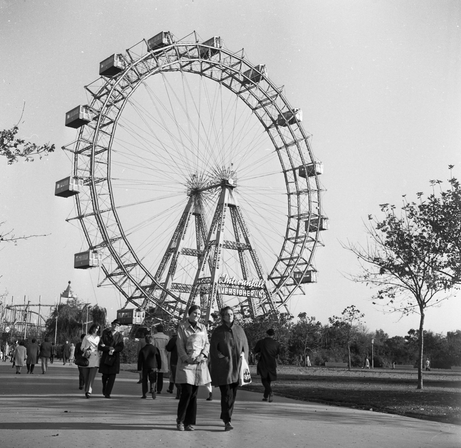 Ausztria, Bécs, Práter., 1971, Urbán Tamás, óriáskerék, vidámpark, Fortepan #87546