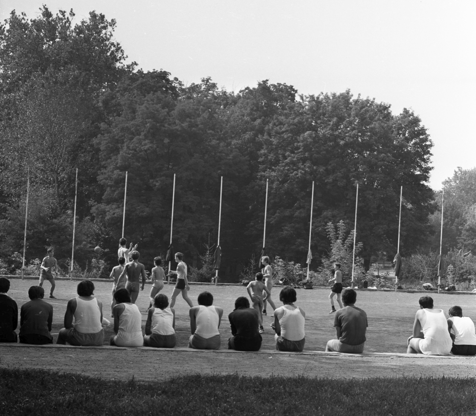 Hungary, Fót, Gyermekváros., 1972, Urbán Tamás, soccer field, Fortepan #87644