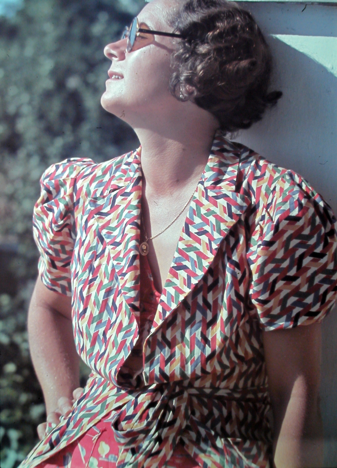 1943, Fortepan, portrait, colorful, glasses, sunbathe, shades, woman, face profile, Fortepan #8795