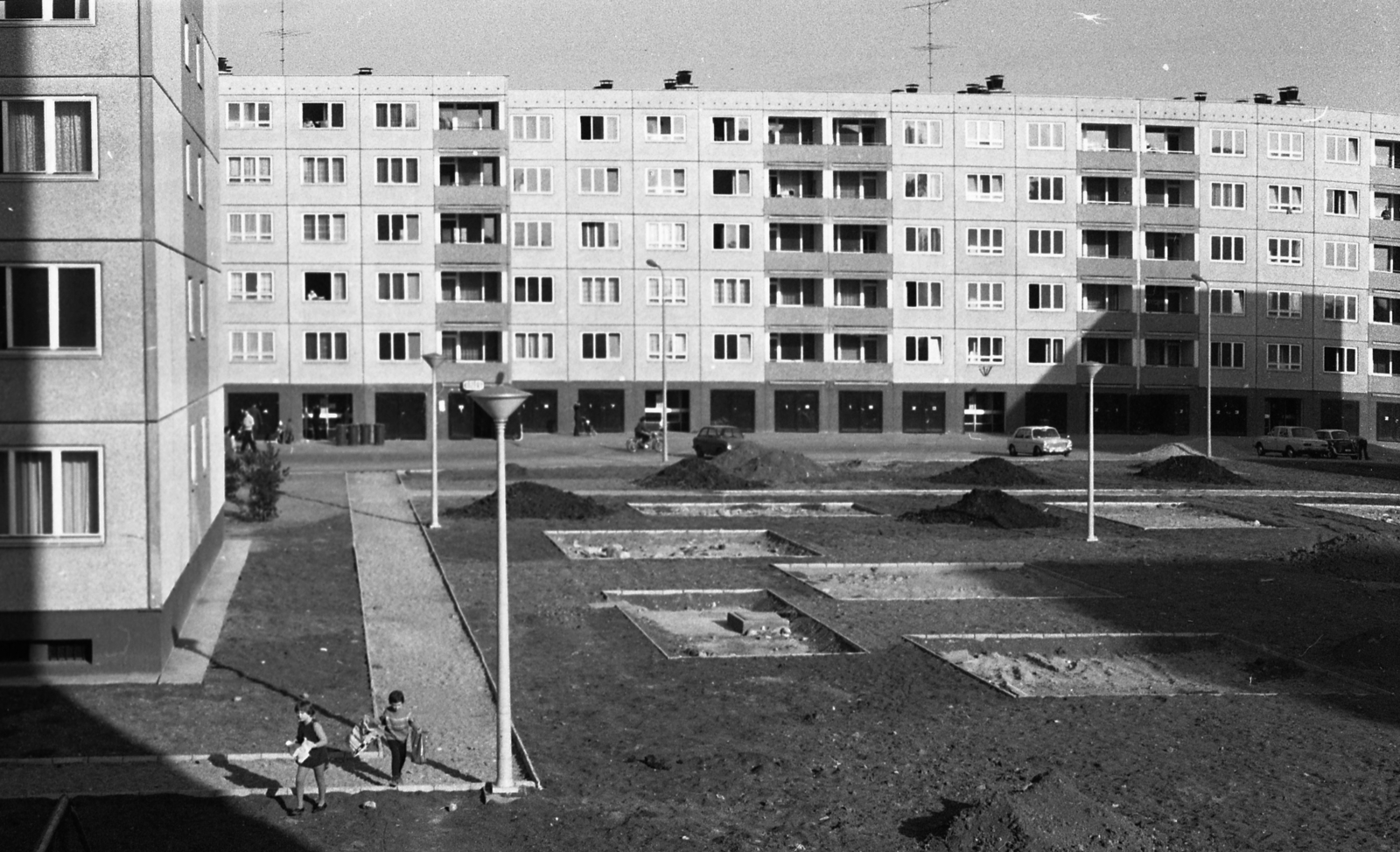 Hungary, Budapest XI., Allende park., 1973, Urbán Tamás, blocks, Budapest, Fortepan #88029