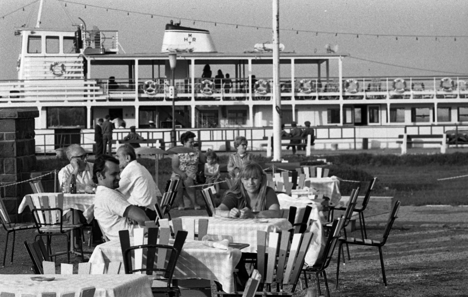 Magyarország, Balatonfüred, kikötő, Beloiannisz hajó., 1973, Urbán Tamás, Beloiannisz hajó, Mahart, Fortepan #88101