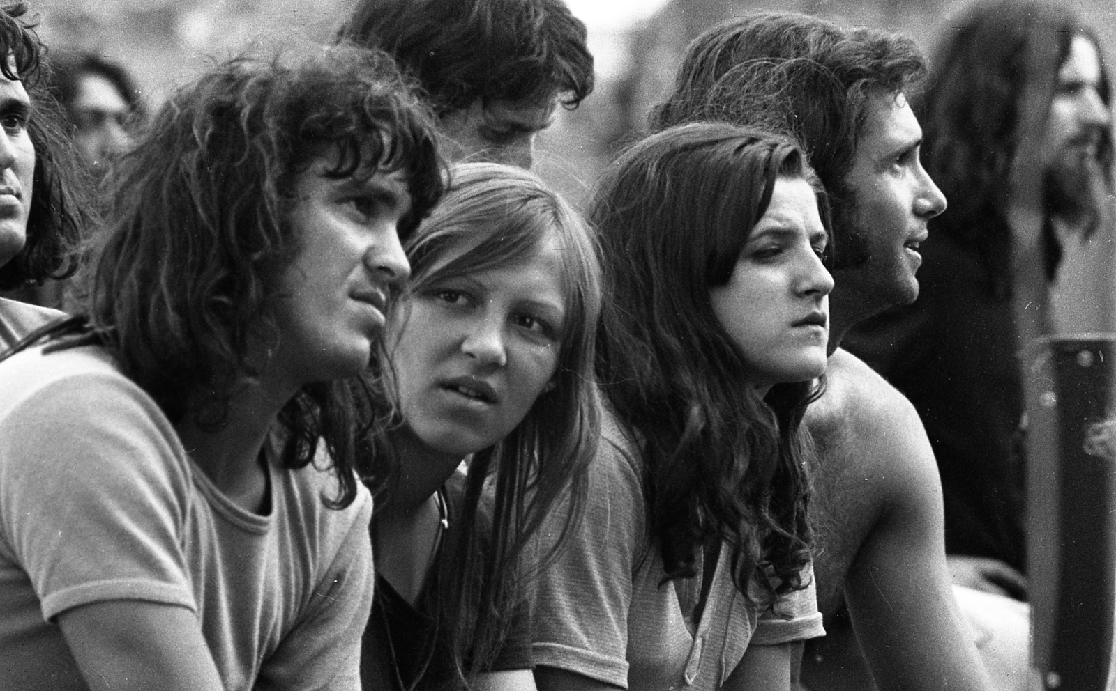 Magyarország, Miskolc, DVTK-stadion, Rockfesztivál., 1973, Urbán Tamás, nézőtér, stadion, rockfesztivál, Fortepan #88113