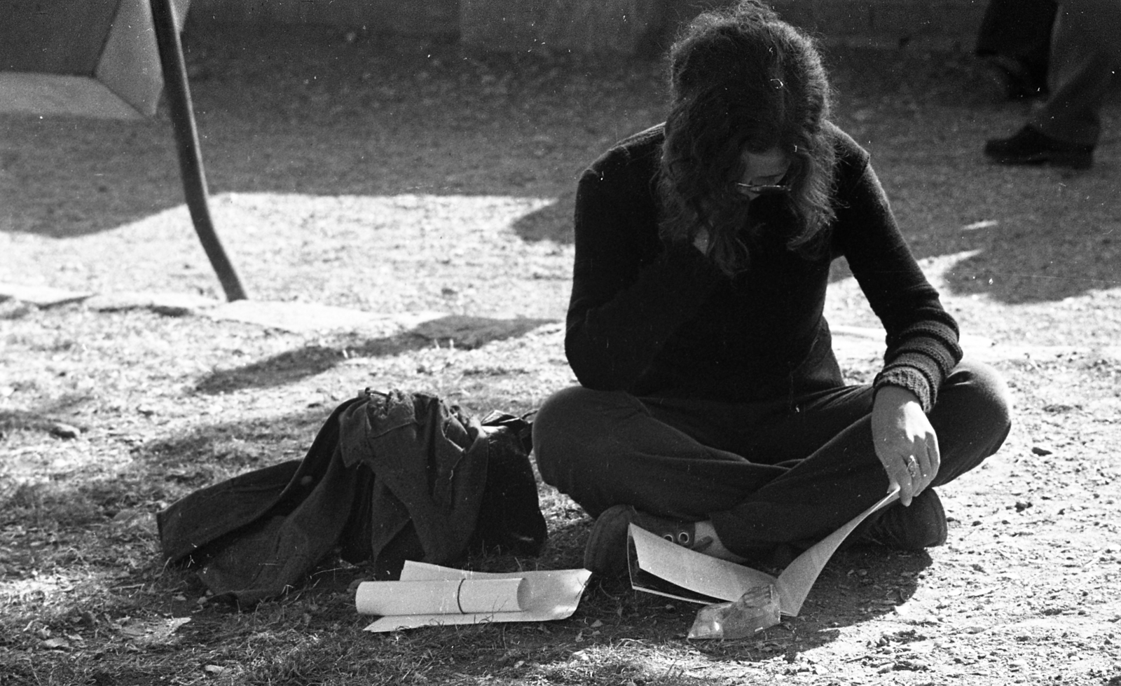 1973, Urbán Tamás, reading, Fortepan #88282