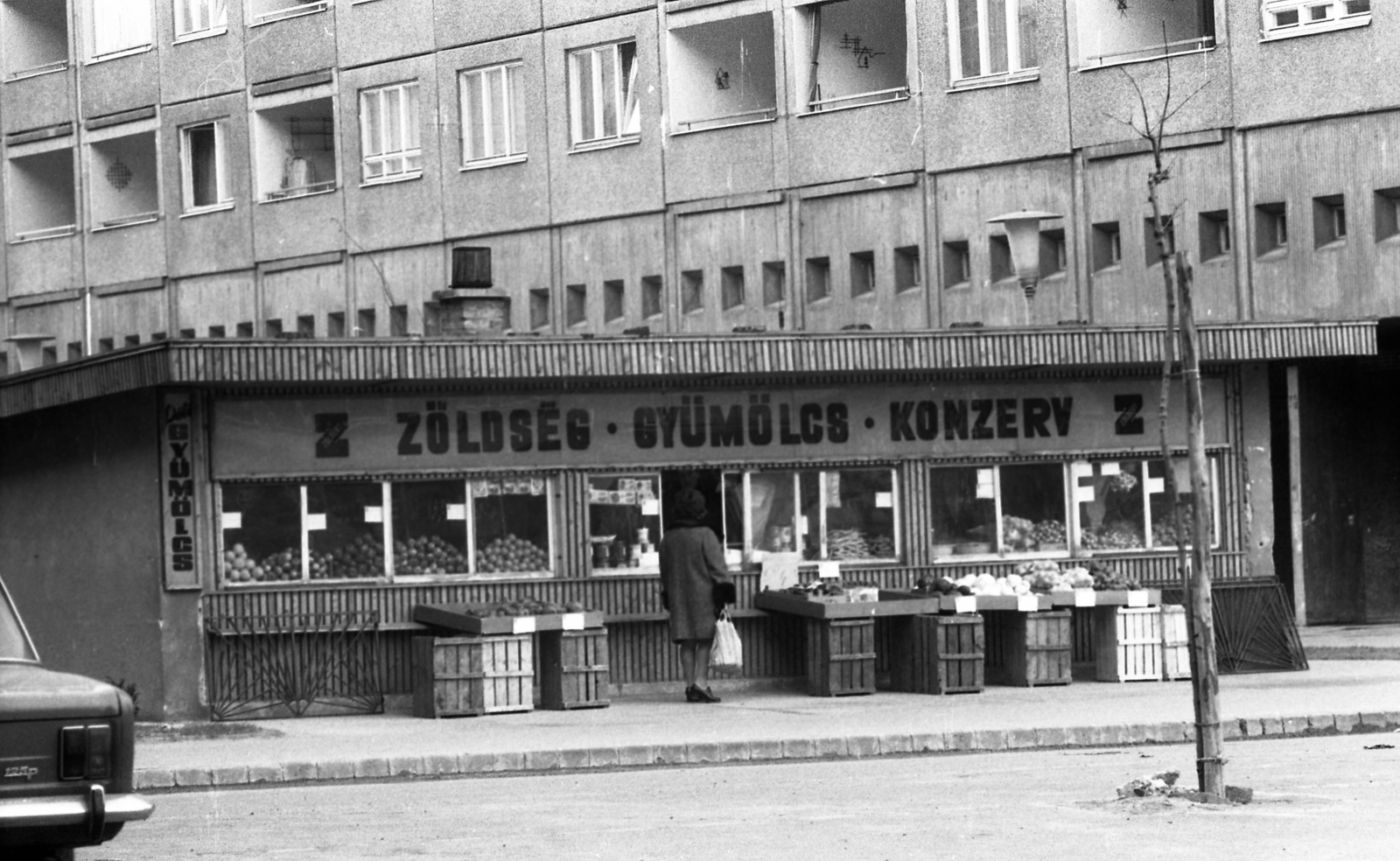 Hungary, Óbuda, Budapest III., Föld utca a Szőlő utca és a Solymár utca között., 1973, Urbán Tamás, greengrocer, Budapest, blocks, Fortepan #88346