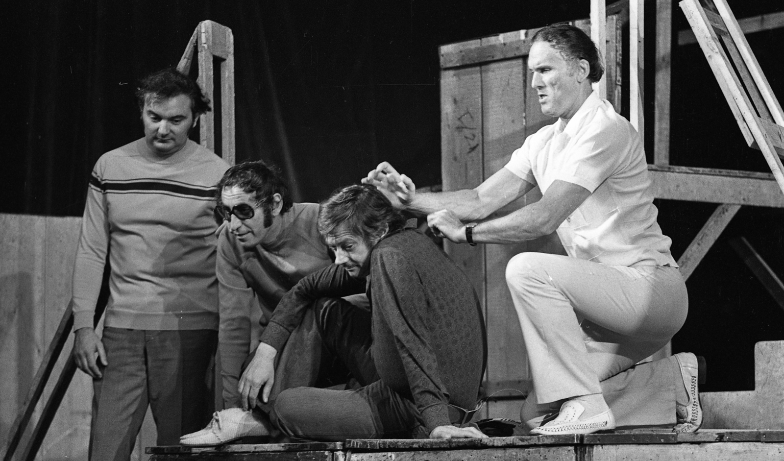 Hungary, Szeged, Szegedi Nemzeti Színház., 1974, Urbán Tamás, stage, theater performance, rehearsal, Fortepan #88470