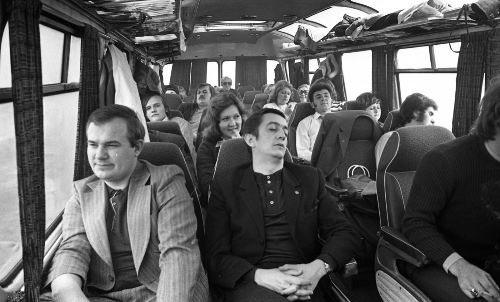 1974, Urbán Tamás, bus, travelling, cabin, Fortepan #88518