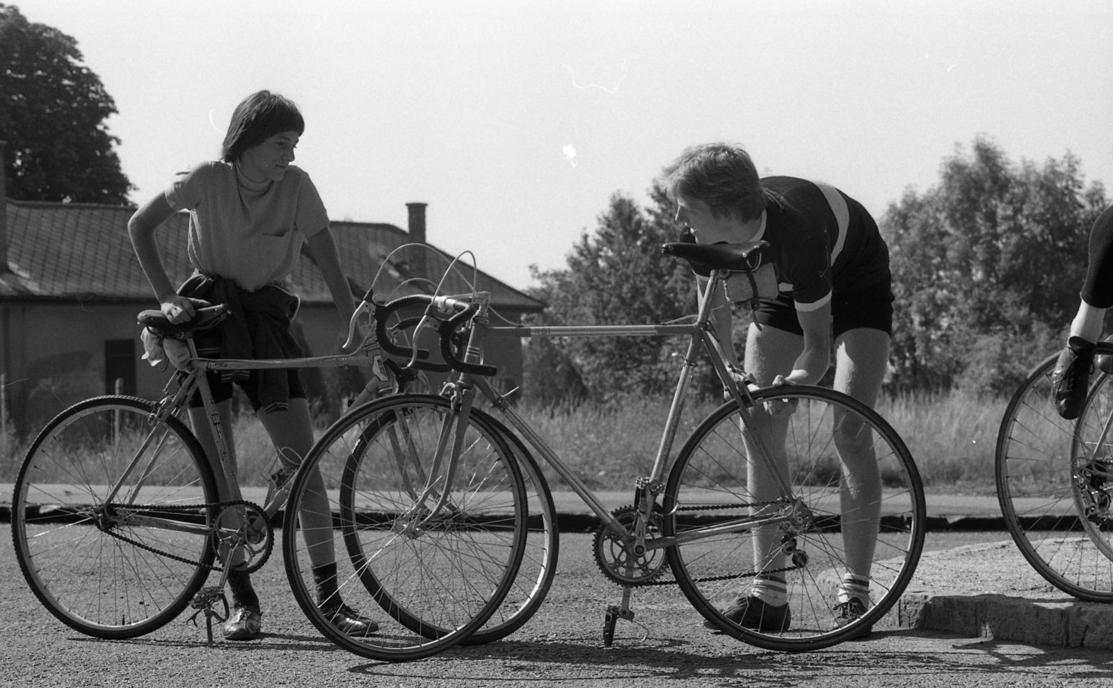 Hungary, Budapest XII., Eötvös út a Normafánál., 1976, Urbán Tamás, bicycle, Budapest, racing bicycle, Fortepan #88762