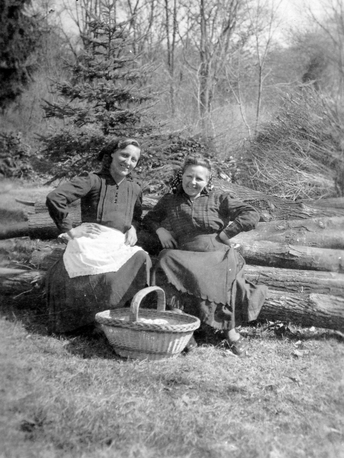 1930, Fortepan, basket, double portrait, Fortepan #8895