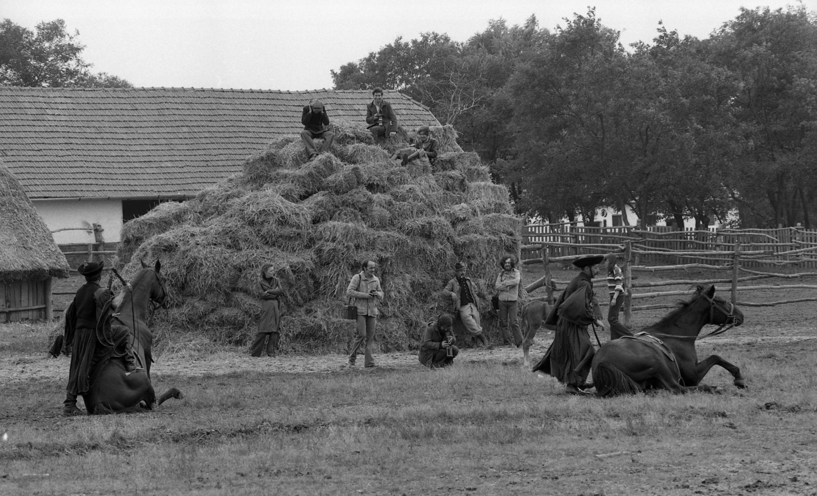Hungary, Hortobágy, 1978, Urbán Tamás, photography, rider, stack, wrangler, World Heritage, national park, press photographer, Fortepan #89138