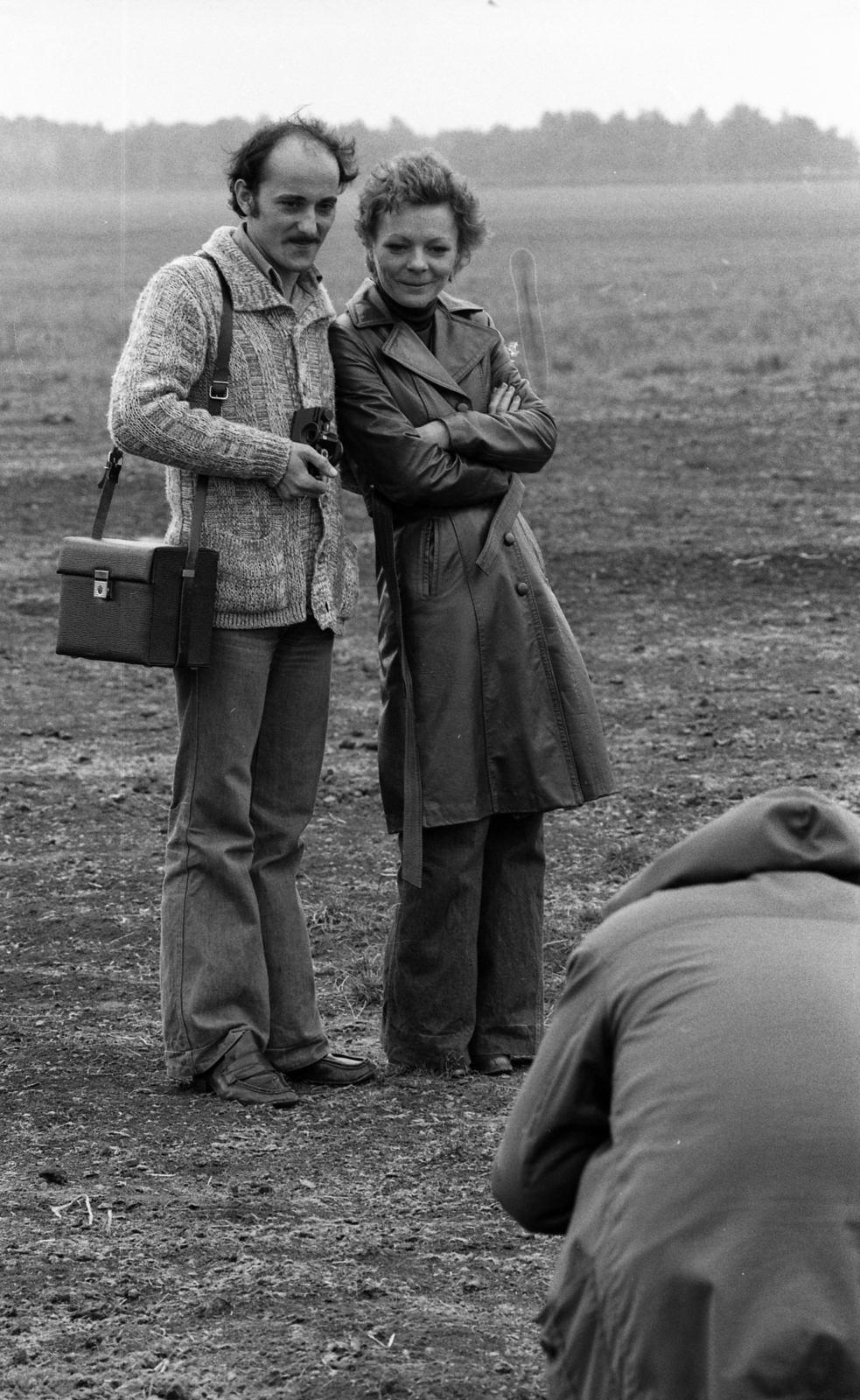 Hungary, Hortobágy, 1978, Urbán Tamás, leather jacket, photography, arms crossed over the chest, Fortepan #89141