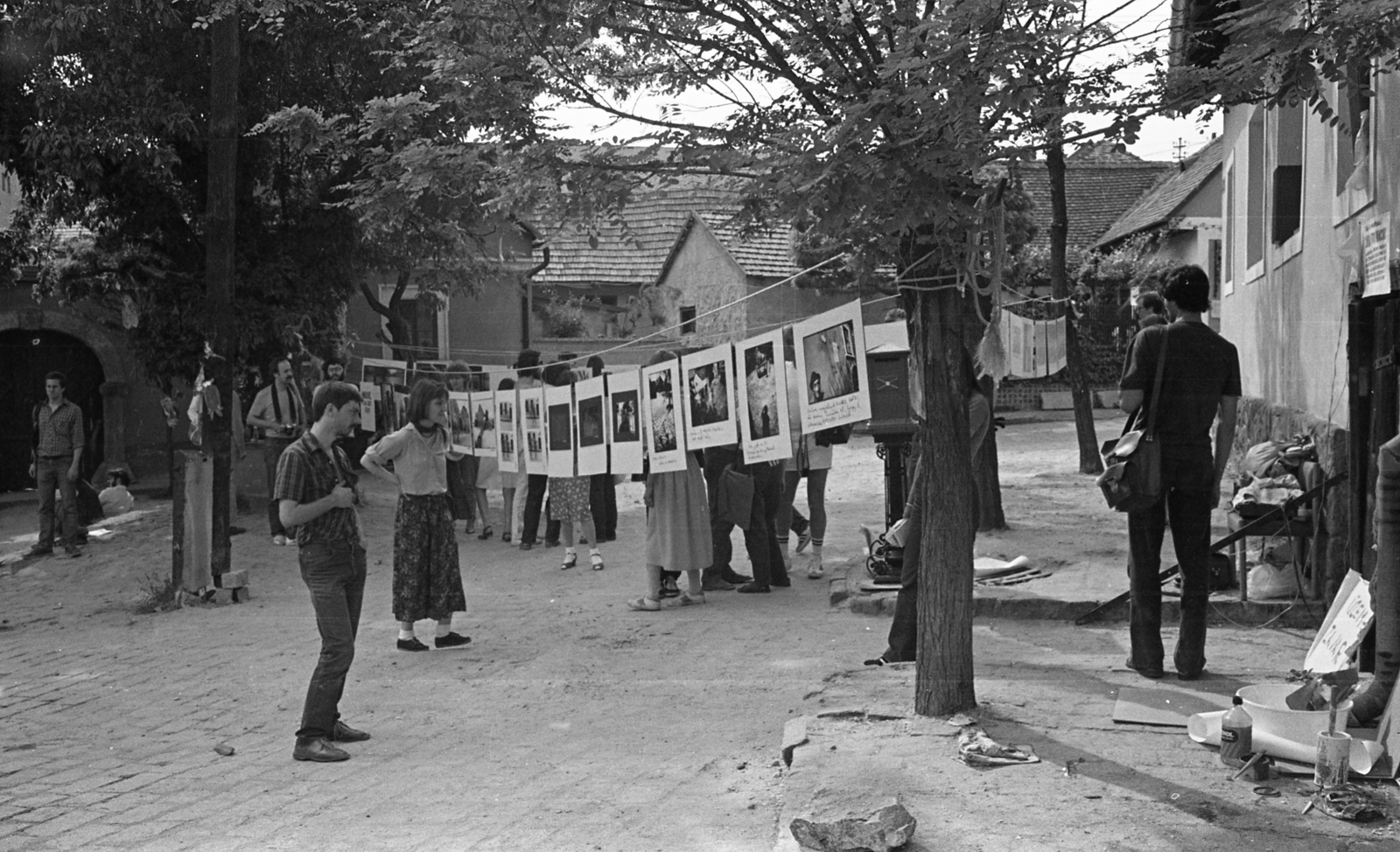 Hungary, Szentendre, Rab Ráby tér, fotókiállítás a téren készült felvételekből., 1979, Urbán Tamás, Fortepan #89187