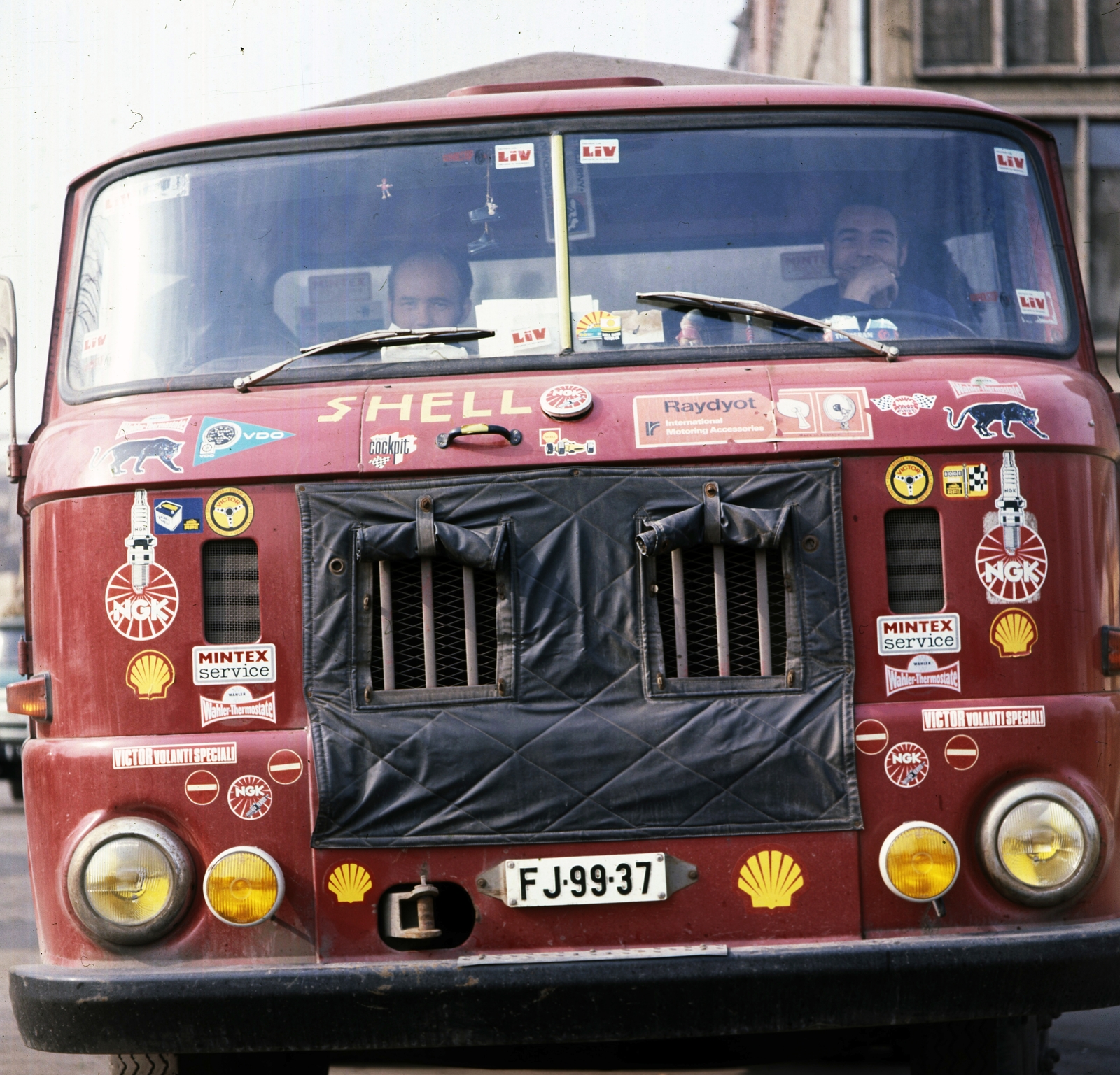 Magyarország, 1969, Urbán Tamás, színes, teherautó, matrica, IFA W50, rendszám, Fortepan #89276