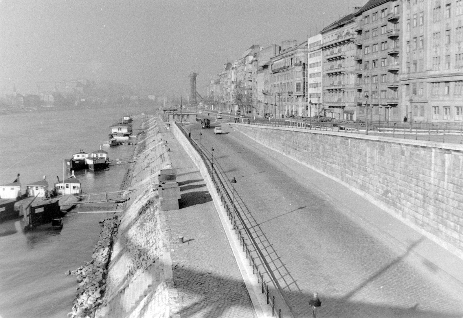 Hungary, Budapest V., esti alsó rakpart a Szabadság hídról nézve., 1960, Fortepan, picture, Budapest, Fortepan #8960