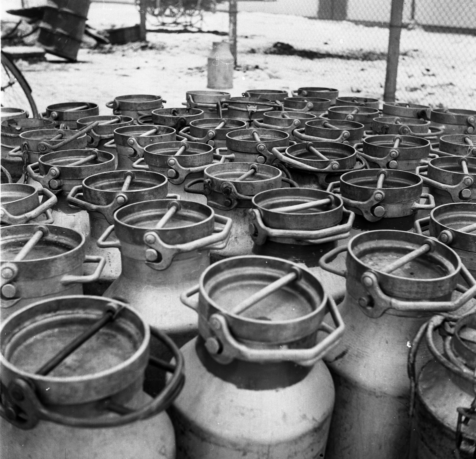 Hungary, 1966, Urbán Tamás, milk industry, milk can, Fortepan #89634