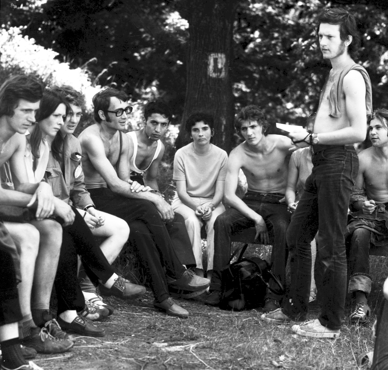 1968, Urbán Tamás, youth, tableau, summer, half-naked, Fortepan #89645