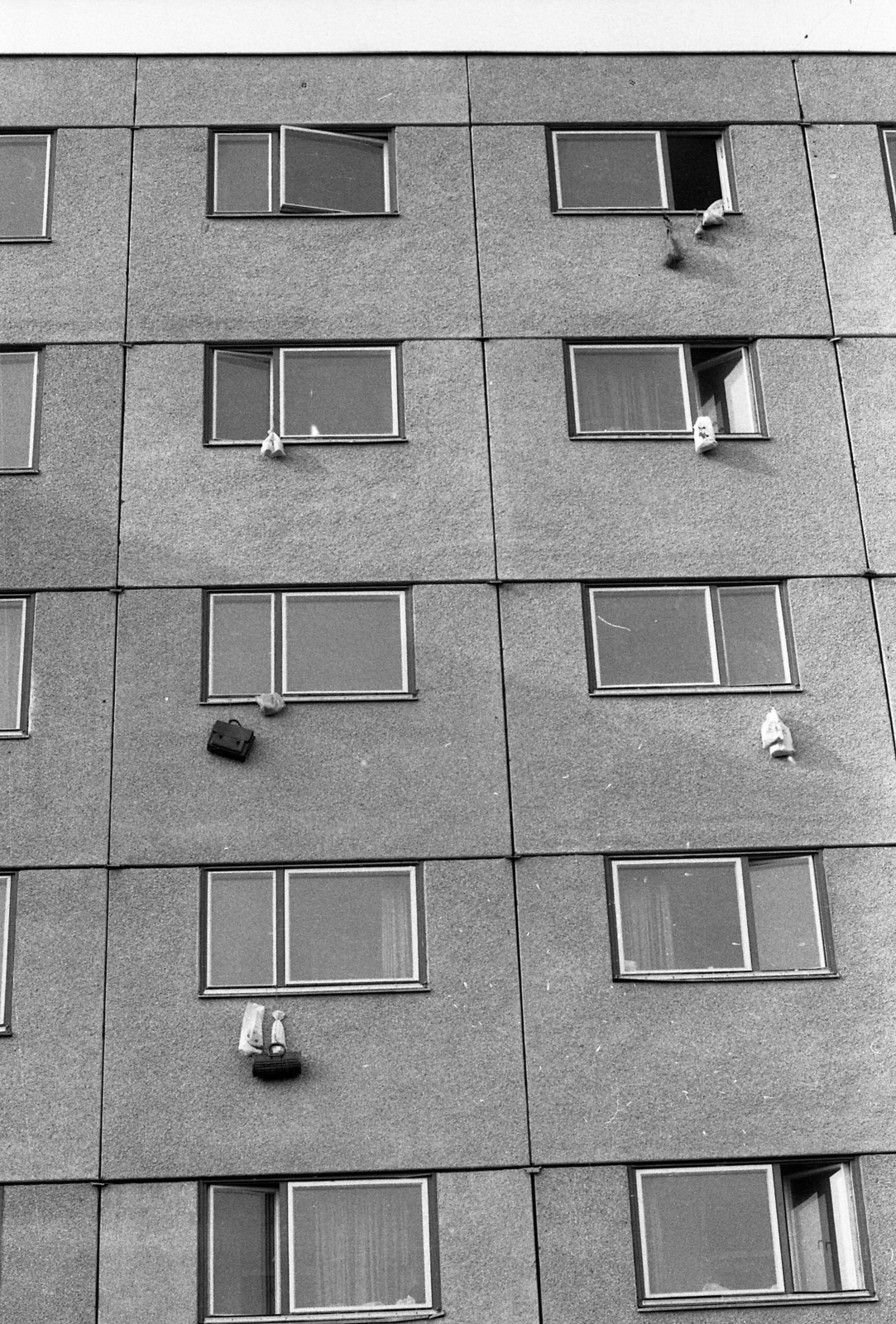 1975, Urbán Tamás, lakótelep, panelház, ablak, kollégium, Fortepan #89910